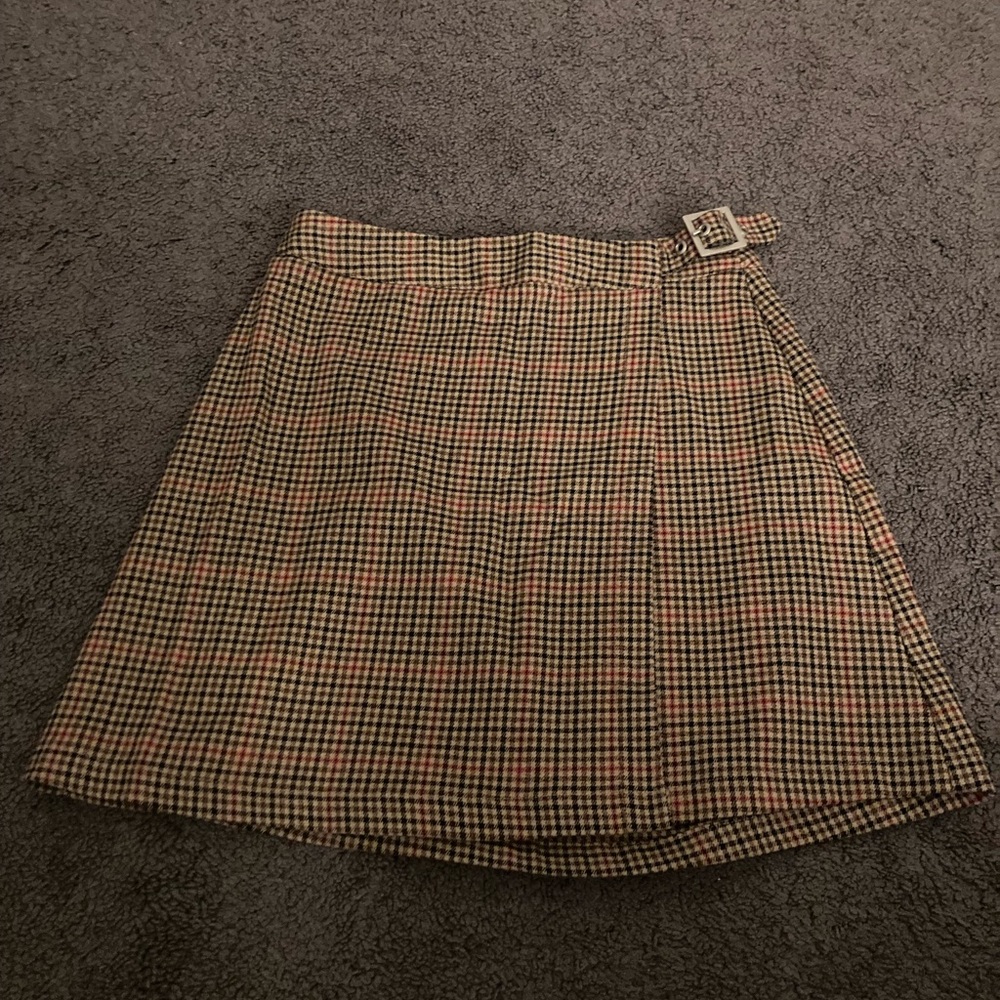 Brown Plaid Skirt
